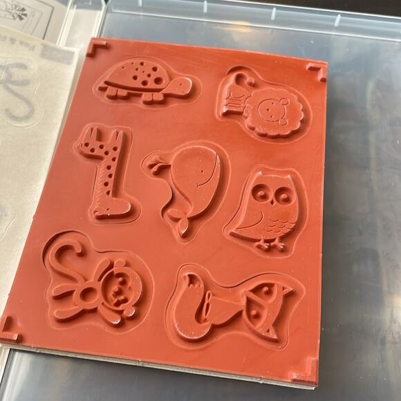 Stampin' Up! FOX & FRIENDS Stamp Set Whale Owl Turtle Giraffe Monkey NEW - Picture 2 of 4